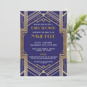 Invitation du Gold Party Baby shower Art déco des (Debout devant)