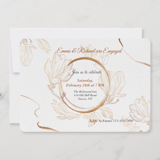 Invitation du Golden Ring Engagement Party (Devant)