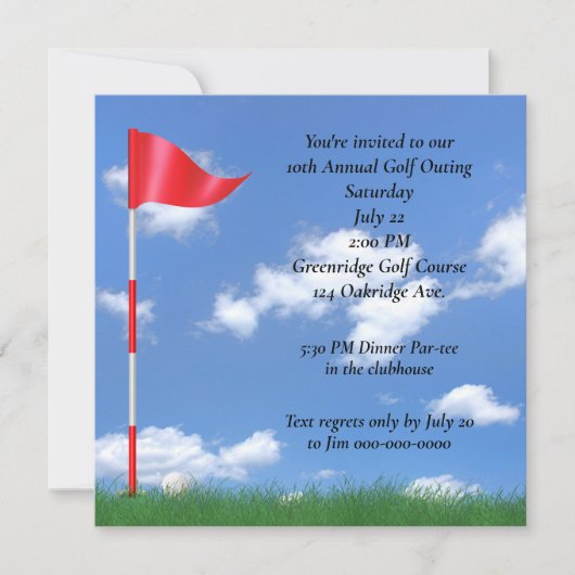 Invitation du Golf Outing Party (Devant)