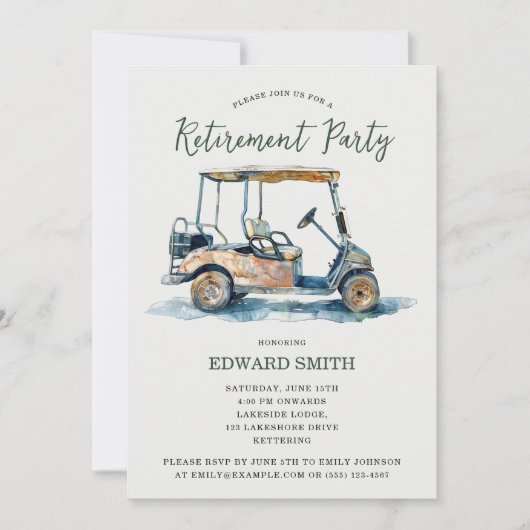 Invitation du Golfing Retirement Party (Devant)