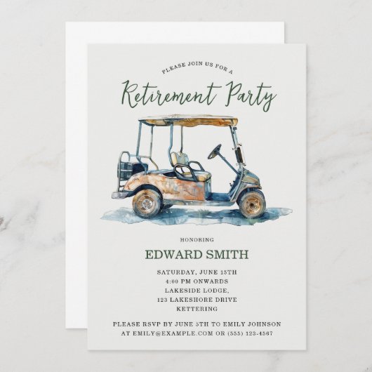 Invitation du Golfing Retirement Party (Devant / Derrière)