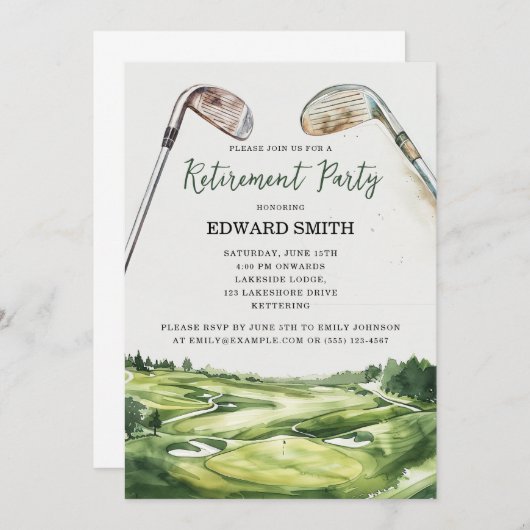 Invitation du Golfing Retirement Party (Devant / Derrière)
