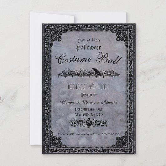 Invitation du Gothique Halloween Party (Devant)