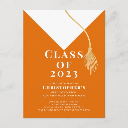 Invitation du Grad Casquette Graduation Party (Devant)