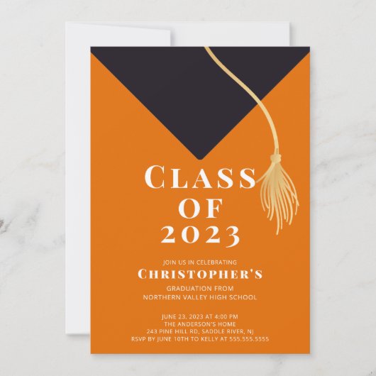 Invitation du Grad Casquette Graduation Party (Devant)