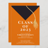 Invitation du Grad Casquette Graduation Party (Devant / Derrière)