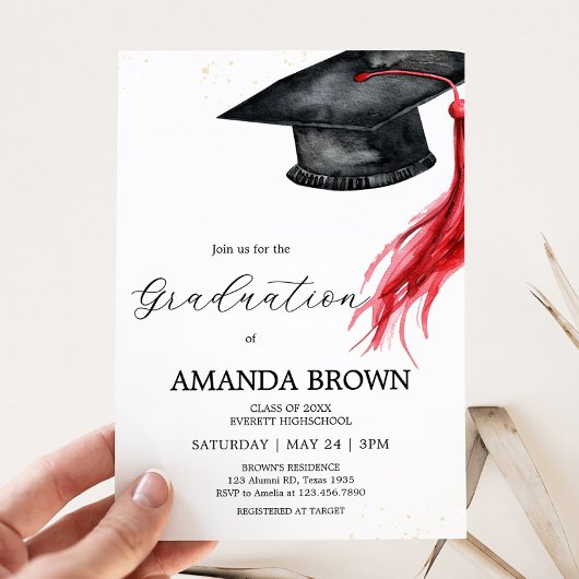 Invitation du Grad Casquette Graduation Party