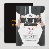 Invitation du Graduation Party - Design élégant (Devant / Derrière)
