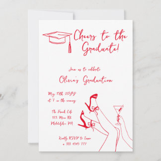 Invitation du Graduation Party dessinée à la main