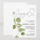 Invitation du Green Eucalyptus Engagement Party (Devant / Derrière)