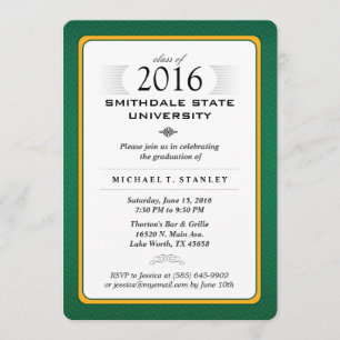 Invitation du Green & Gold Formal Graduation Party