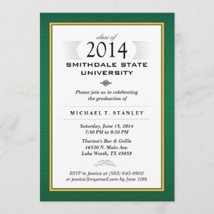 Invitation du Green & Gold Formal Graduation Party