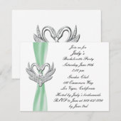 Invitation du Green Ribbon Silver Swan Bachelorett (Devant / Derrière)