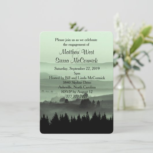 Invitation du Green Rustic Mountain Engagement Par (Debout devant)