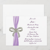 Invitation du groupe Bachelorette Bow Diamond Purp (Devant / Derrière)