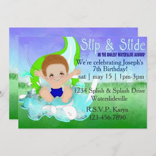 Invitation du groupe Boys Waterslide (Devant / Derrière)