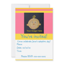 Invitation du groupe d'adoption jaune rose