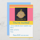 Invitation du groupe d'adoption jaune rose (Devant / Derrière)