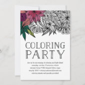 Invitation du groupe de coloriage floral tropical (Devant)