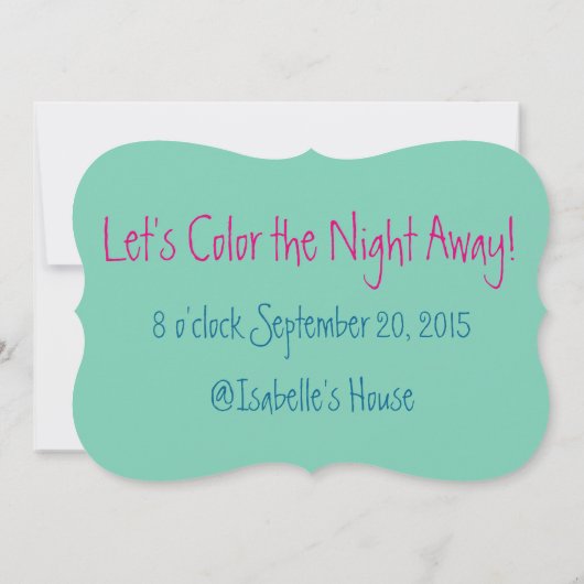 Invitation du groupe de coloriage pour adultes (Dos)