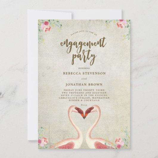 invitation du groupe de fiançailles tropicale flam (Devant)