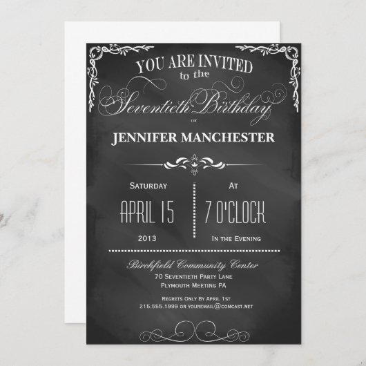 Invitation du groupe de typographie du tableau noi (Devant / Derrière)