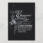 Invitation du groupe d'engagement Chalkboard<br><div class="desc">Invitation populaire à la soirée de fiançailles en tableau noir avec un design typographique vintage unique et charmant.</div>