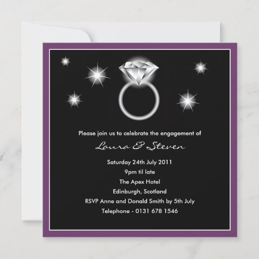 Invitation du groupe d'engagement Diamond Ring - v (Devant)