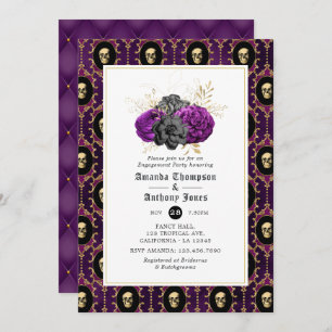 Invitation du groupe d'engagement gothique floral