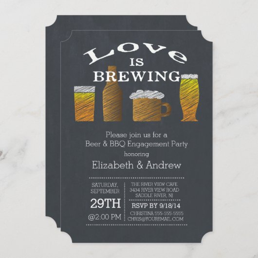Invitation du groupe d'engagement Love Brewing Bar (Devant / Derrière)