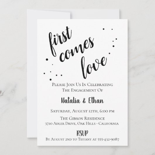 Invitation du groupe d'engagement noir simple (Devant)