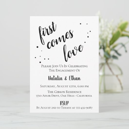 Invitation du groupe d'engagement noir simple (Debout devant)