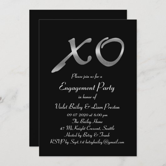 Invitation du groupe d'engagement Silver XO (Devant / Derrière)