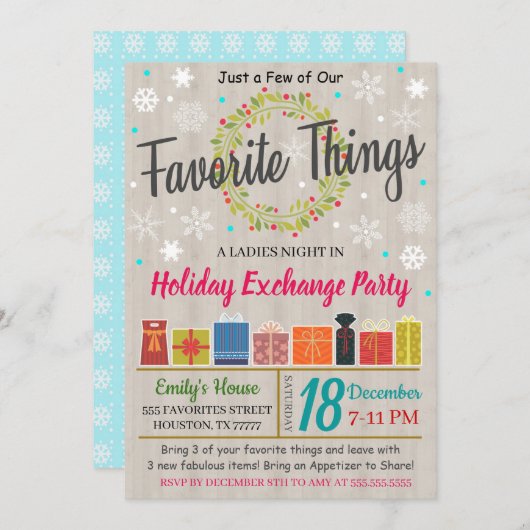 Invitation du groupe Exchange Things Favoris (Devant / Derrière)