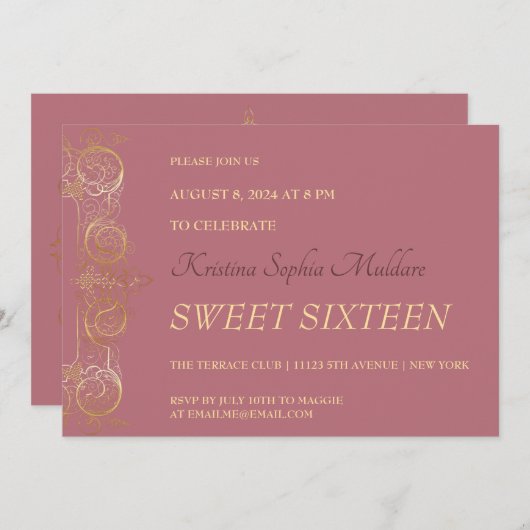 Invitation du groupe Gold Border (Devant / Derrière)