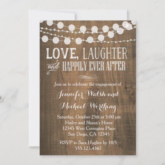 Invitation du groupe Rustic Wood Engagement (Devant)