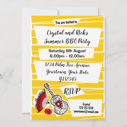 Invitation du groupe Souvenirs espagnol vertical (Dos)