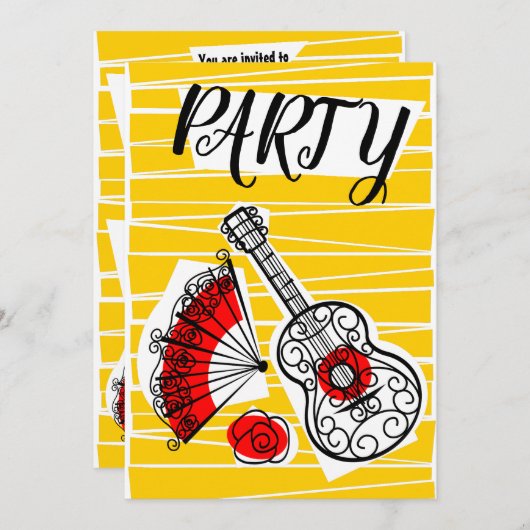 Invitation du groupe Souvenirs espagnol vertical (Devant / Derrière)