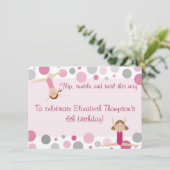 Invitation du Gymnastique Party Pink and Grey (Debout devant)