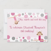 Invitation du Gymnastique Party Pink and Grey (Devant)