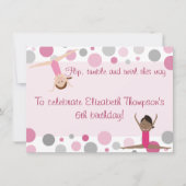 Invitation du Gymnastique Party Pink and Grey (Devant)