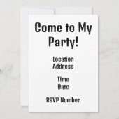 Invitation du Hamster Party (Dos)