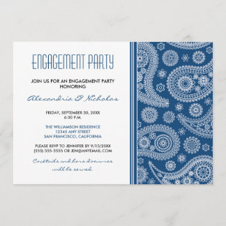 Invitation du Henna Paisley Engagement Party (mari