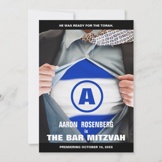 Invitation du héros Bar Mitzvah (Devant)