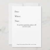 Invitation du héros du lapin d'anniversaire (Dos)