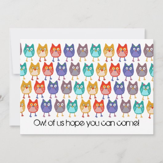 Invitation du hibou de nous (Devant)