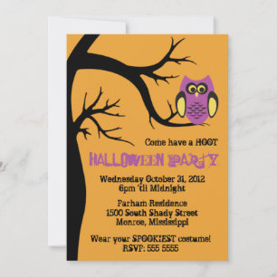 Invitation du Hoot Owl Halloween Party