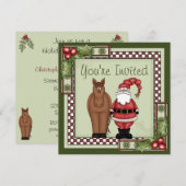 Invitation du Horse et Père Noël Holiday Party (Devant / Derrière)