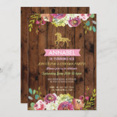 Invitation du Horse Riding Party Pony Wood Invitat (Devant / Derrière)