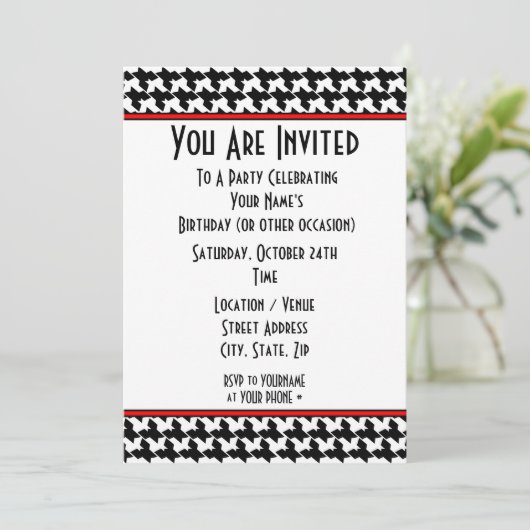 Invitation du Houndstooth Party (Debout devant)